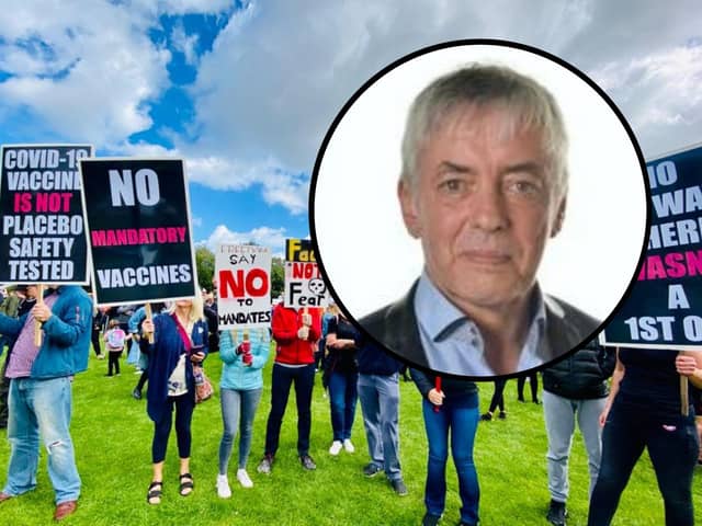 Saturday’s rally in Edinburgh, which drew several hundred attendees, was coordinated by Paddy Hogg (inset)