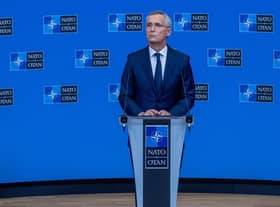 NATO Secretary General Jens Stoltenberg holds the closing press conference at NATO headquarters during the second of two days of defence ministers' meetings on June 16, 2022 in Brussels, Belgium.
