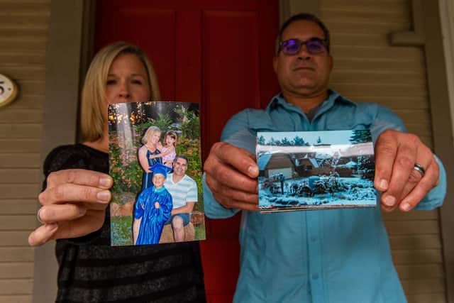 Some climate refugees live in the developed world. Jennifer and Ryan Cashman's home in Paradise, California, was destroyed by wildfires and they now rent a home in Vermont (Picture: Joseph Prezioso/AFP via Getty Images)
