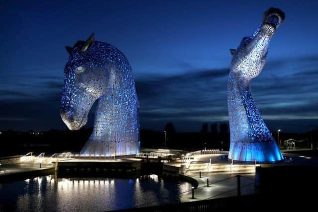 The Kelpies in Falkirk will shine blue each night of the crisis.