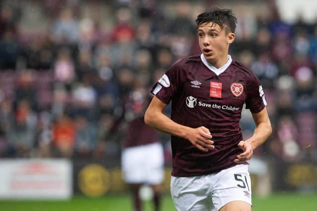 Aaron Hickey, whose year has gone from playing against Airdrie for Hearts to starting a Seria A clash in the San Siro for Bologna against Inter Milan (Photo by Craig Foy / SNS Group)