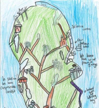 This is how Lily and Ceirah from Whiting Bay Primary School, Arran, forsee their island in 20 years' time