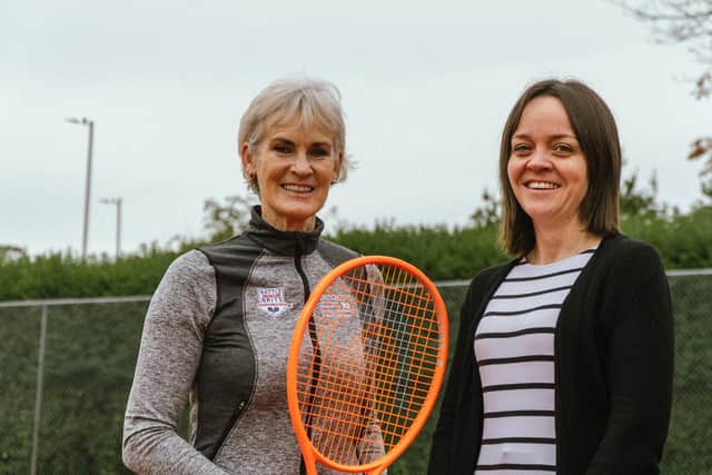 Judy Murray with Scotland on Sunday Editor Catherine Salmond. Picture: Conor Ross