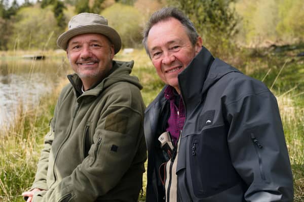 Bob Mortimer and Paul Whitehouse at Llyn Gwyn Lake, Wales.