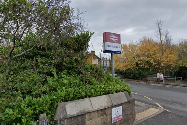 Police are appealing for information after a woman was sexually assaulted at a train station in South Lanarkshire.