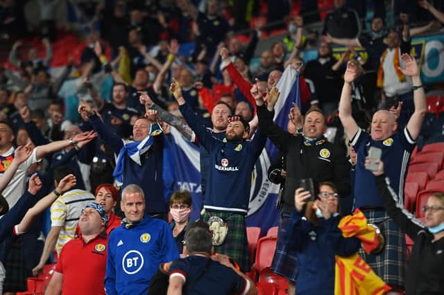 Scotland fans gie it laldy at Wembley