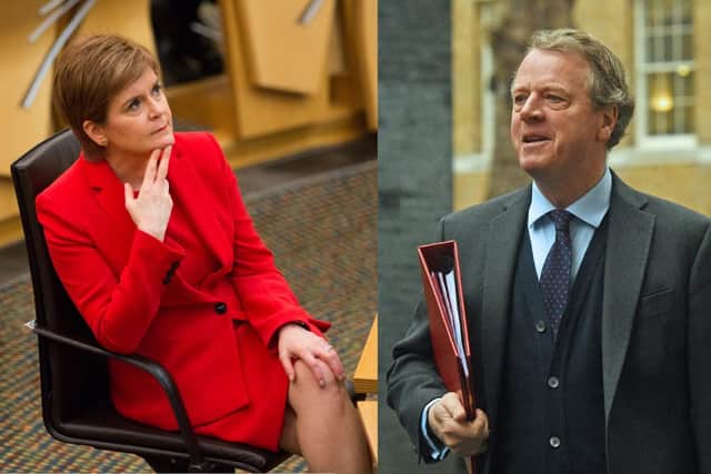 Nicola Sturgeon and Alister Jack, who has offered the Scottish Government UK Government support in vaccine rollout plan picture: PA