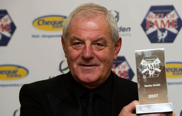 Walter Smith is inducted into the Scottish Football Hall of Fame in 2007. (Photo by Craig Watson/SNS Group).