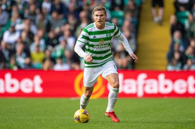 Celtic's Carl Starfelt in action against Ross County on Saturday (Photo by Ross MacDonald / SNS Group)