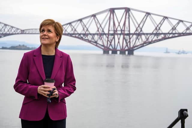 Nicola Sturgeon campaigns in South Queensferry yesterday (Picture: Andy Buchanan/Getty)