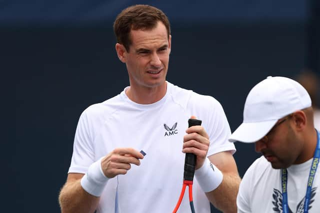 Andy Murray during a practice session for the 2022 US Open tennis at USTA Billie Jean King National Tennis Center on August 28. (Photo by Julian Finney/Getty Images)