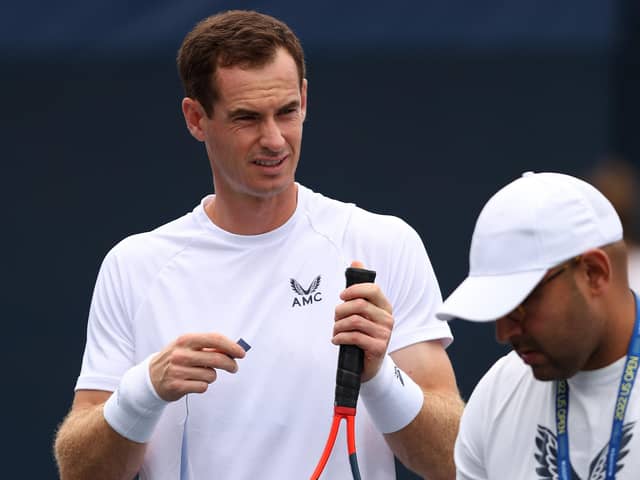 Andy Murray during a practice session for the 2022 US Open tennis at USTA Billie Jean King National Tennis Center on August 28. (Photo by Julian Finney/Getty Images)