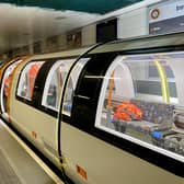 Testing of one of the new trains on the Subway in April. Picture: SPT