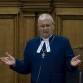 Moderator Rev Dr Iain Greenshields addresses the Assembly on Monday morning
Pic: Andrew O'Brien