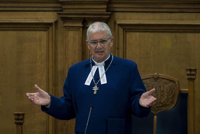 Moderator Rev Dr Iain Greenshields addresses the Assembly on Monday morning
Pic: Andrew O'Brien