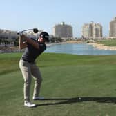 David Law tees off on the 10th hole in the third round of the Ras al Khaimah Championship presented by Phoenix Capital at Al Hamra Golf Club. Picture: Andrew Redington/Getty Images.