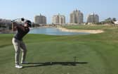 David Law tees off on the 10th hole in the third round of the Ras al Khaimah Championship presented by Phoenix Capital at Al Hamra Golf Club. Picture: Andrew Redington/Getty Images.
