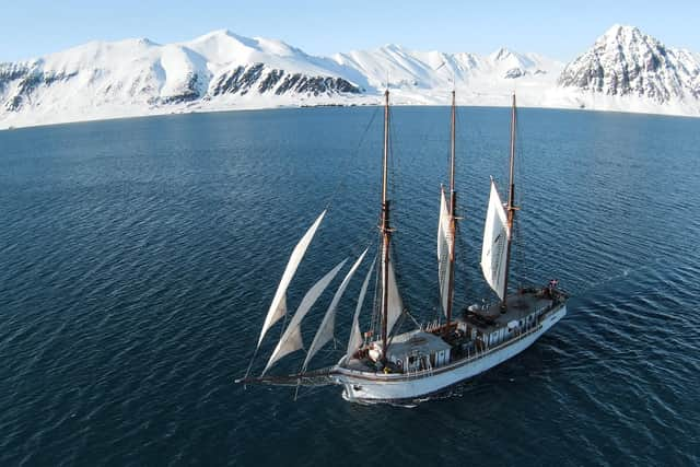 The wooden schooner Linden, the largest of its kind in Europe, will carry an 18-strong team of researchers, citizen scientists and crew on a mission to measure and assess how climate change is affecting the Arctic. Picture: Plymouth Marine Laboratory