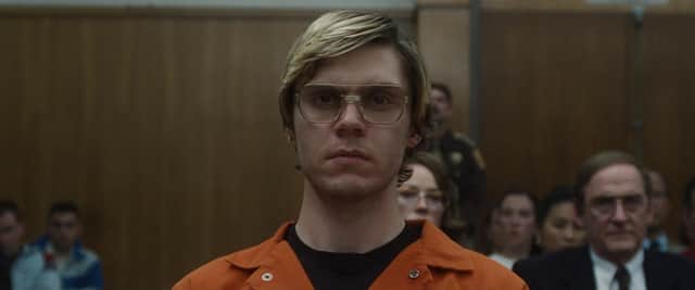 Evan Peters as Jeffrey Dahmer in 'Dahmer. Monster: The Jeffrey Dahmer Story'. Cr. Courtesy Of Netflix © 2022