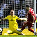 Aberdeen's impressive striker Bojan Miovski opened the scoring against Celtic.