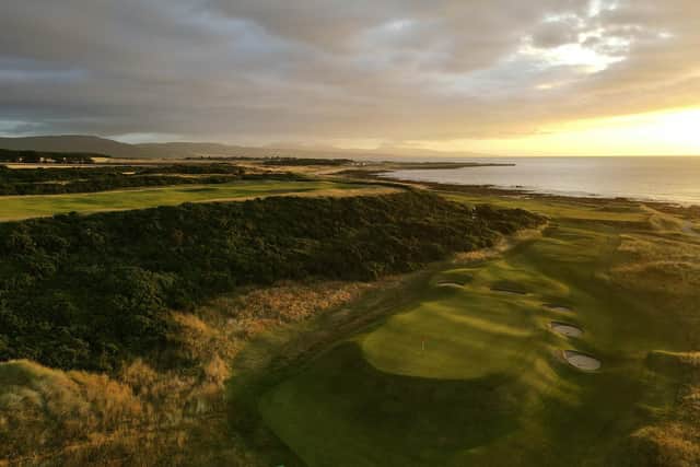 Stunning views across the Dornoch Firth from the par 3 10th hole on Royal Dornoch's championship course