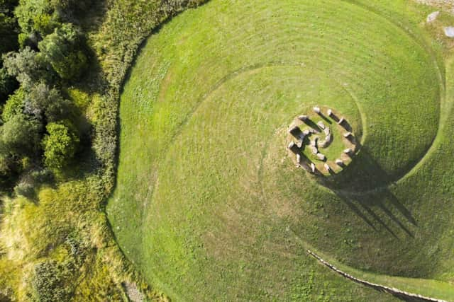 Aerial view of the Charles Jencks landforms at Crawick Multiverse PIC: Mike Bolam