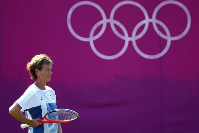 Judy Murray at a practice session ahead of the 2012 London Olympic Games.