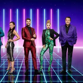 From left: Mo Gilligan, Davina McCall, Joel Dommett, Rita Ora and Jonathan Ross
