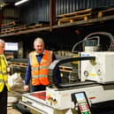 From left: Business Minister Ivan McKee and Solway Recycling boss Roy Hiddleston at the firm's Dumfries facility. Picture: Graham Edwards.