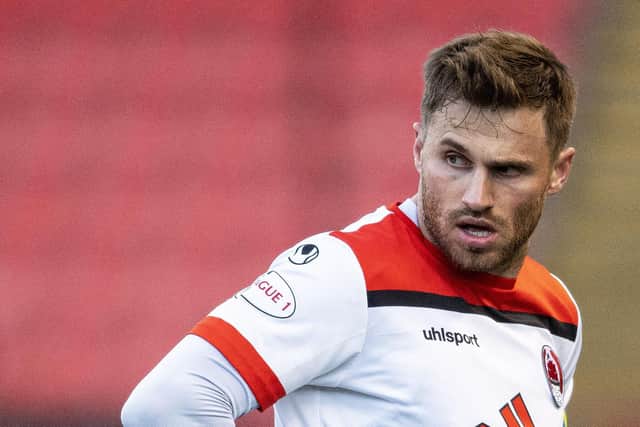 David Goodwillie, pictured in action for Clyde, has been released by Radcliffe after just one appearance. (Photo by Ross MacDonald / SNS Group)