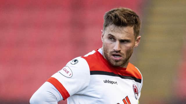 David Goodwillie, pictured in action for Clyde, has been released by Radcliffe after just one appearance. (Photo by Ross MacDonald / SNS Group)