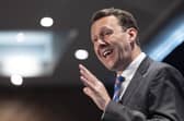 Scottish Conservative leader Russell Findlay delivering his speech at the Novotel in Edinburgh.Picture: Jane Barlow/PA Wire