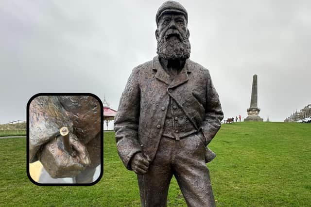 The statue to Old Tom Morris has bene vandalised (Pics: Submitted)