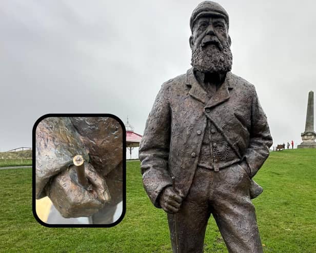 The statue to Old Tom Morris has bene vandalised (Pics: Submitted)