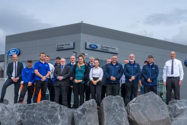 Some of the firm's team outside the Dundee premises.