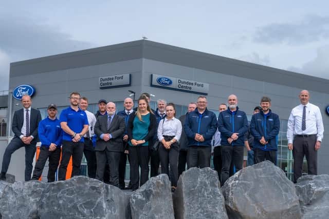 Some of the firm's team outside the Dundee premises.