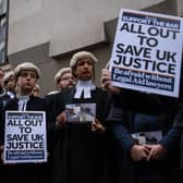 Defence barristers take part in a strike outside the Old Bailey on June 27th. Photo: Carl Court/Getty Images/