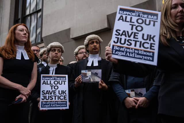 Defence barristers take part in a strike outside the Old Bailey on June 27th. Photo: Carl Court/Getty Images/