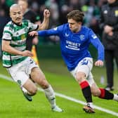 Rangers' Ridvan Yilmaz tries to get past Celtic's Daizen Maeda during the Old Firm match on December 30. (Photo by Craig Williamson / SNS Group)