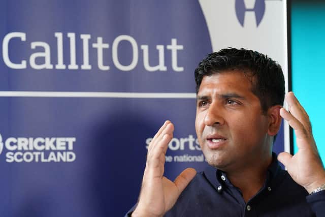 Majid Haq during a press conference at Stirling Court Hotel. Picture: Andrew Milligan/PA Wire.