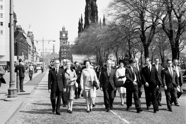 The annual May Day procession is pictured on Princes Street in May 1966.