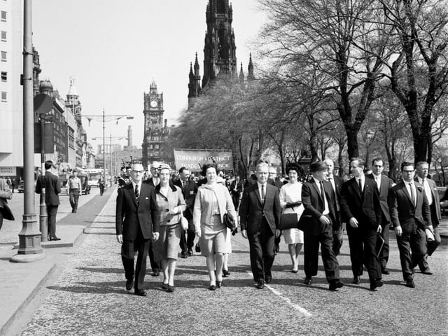 The annual May Day procession is pictured on Princes Street in May 1966.