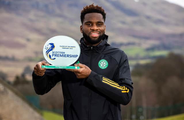 Odsonne Edouard shows off his player of the month award