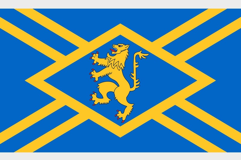 The Royal Banner of Scotland is not the only one to feature a lion rampant, this flag was registered in 2018 and it features a “blue field with a gold saltire voided blue”.
