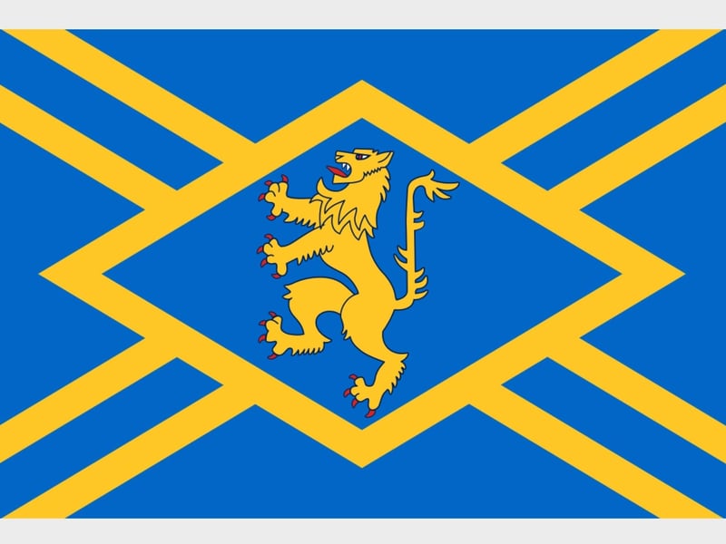 The Royal Banner of Scotland is not the only one to feature a lion rampant, this flag was registered in 2018 and it features a “blue field with a gold saltire voided blue”.