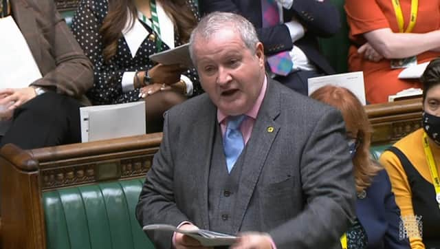 SNP Westminster leader Ian Blackford speaks during Prime Minister's Questions in the House of Commons, London.