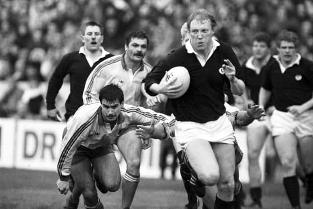 Derek White playing for Scotland in their win over Romania at Murrayfield in 1989. The Scots lost in Bucharest five years earlier. Picture: Alan Macdonald