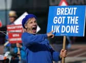 A protester at the Conservative Party Conference in Birmingham last October (Picture: Ian Forsyth/Getty Images)