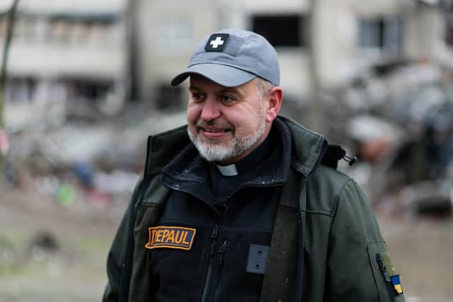 Father Vitaliy Novak, chief executive of charity Depaul Ukraine, says the need for his services has soared since the invasion began. Maciek Musialek/DEC