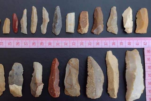 A selection of the lithics found during the excavations along the Dee Valley. PIC: Contributed.